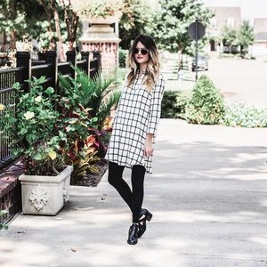 New With Tags: Ivory/ Black Square Dress